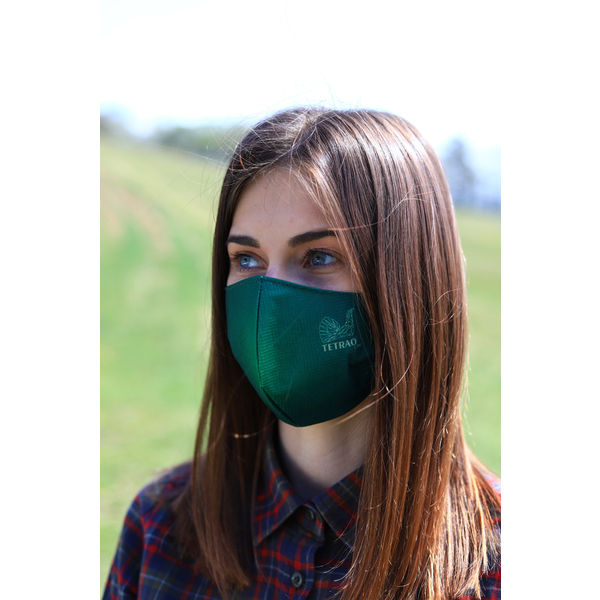 TETRAO bavlnená ochranná maska na tvár - zelené 1 ks 