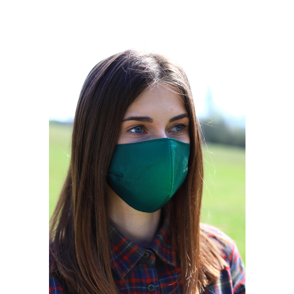TETRAO bavlnená ochranná maska na tvár - zelené 1 ks  2