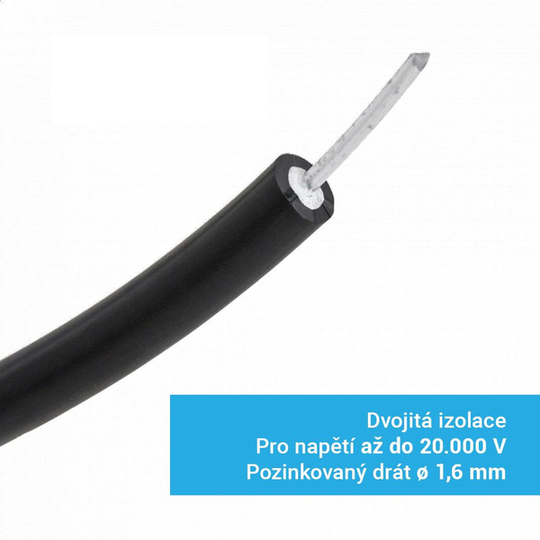 Vysokonapäťový oceľový kábel pre elektrický ohradník Fencee 1,6 mm - 1 m  2
