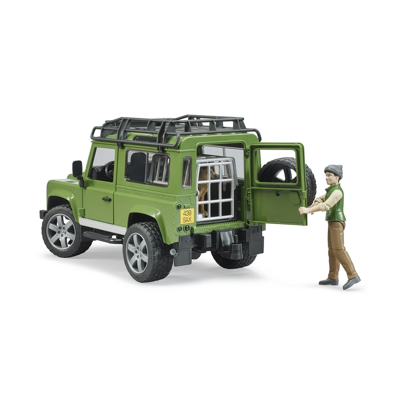Defender Land Rover Station Wagon s figúrkou poľovníka a psa BRUDER 3