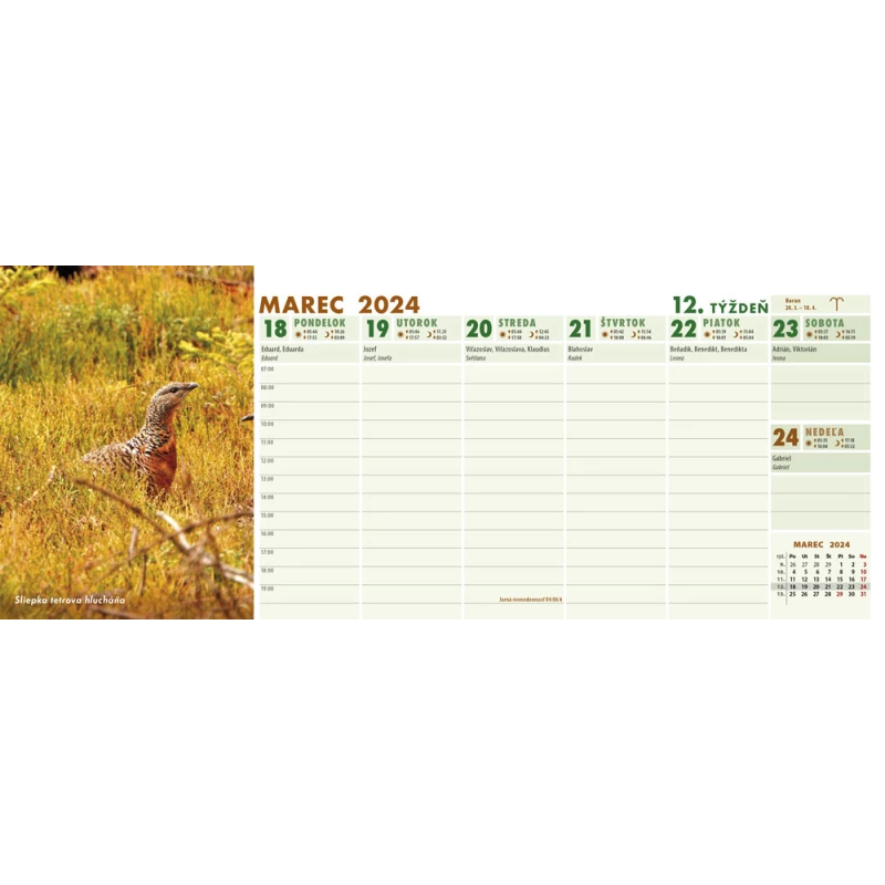 Stolový poľovnícky kalendár POĽOVNÍK 2024 2
