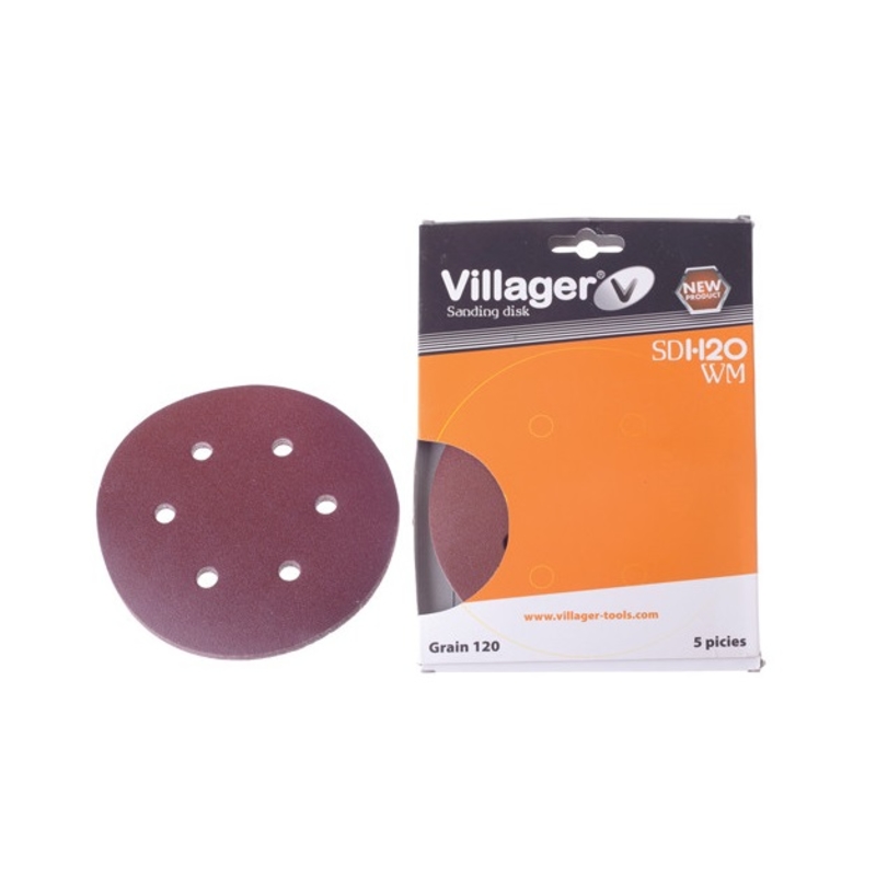 Guľatý brúsny papier VILLAGER SD-120WM 6/1 125 mm