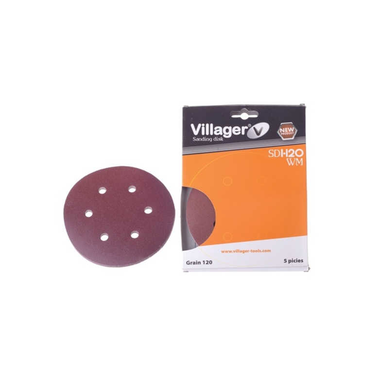 Guľatý brúsny papier VILLAGER SD-240WM 6/1 125 mm