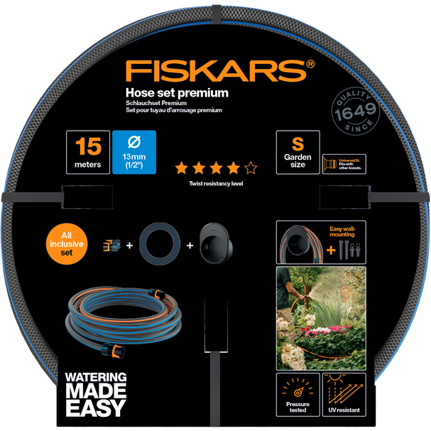 Sada zavlažovacej hadice FISKARS Premium 13 mm (1/2") 15 m s držiakom na hadice 2
