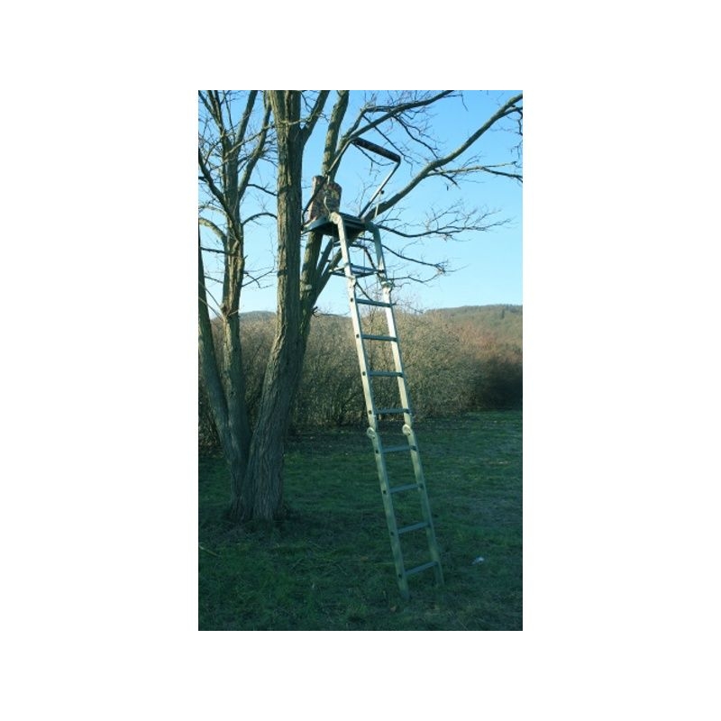 Hliníkový rebrík s posedom na čakanú 1
