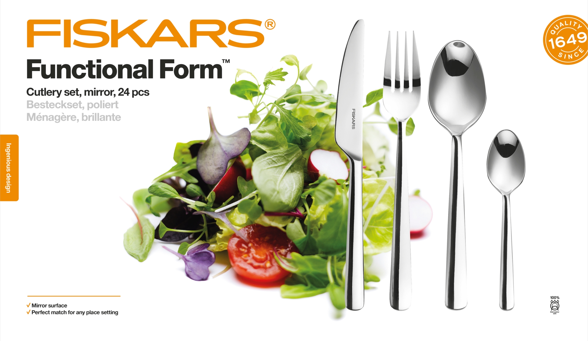Lesklý príbor FISKARS Functional Form, 24ks  