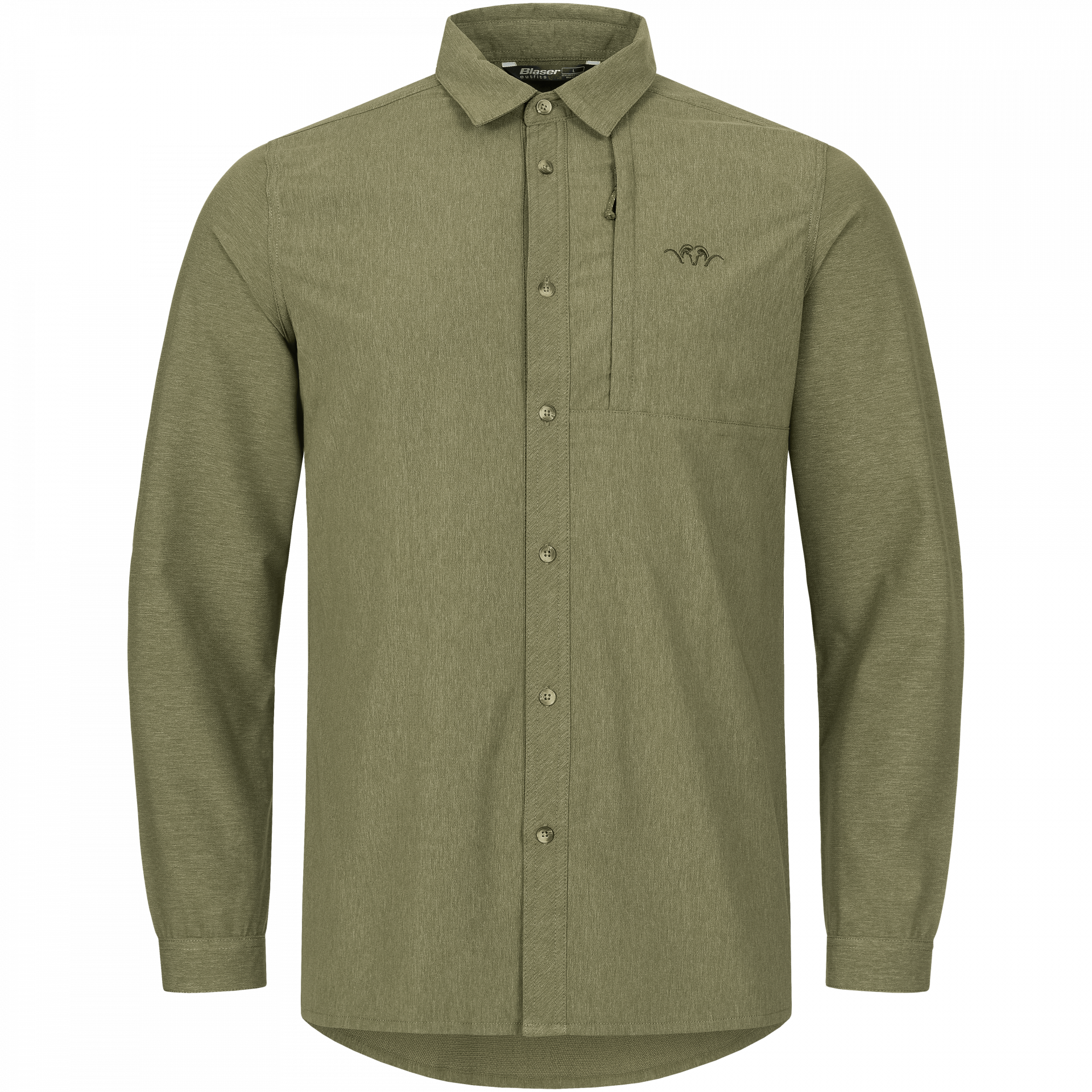 Pánska košeľa Blaser HunTec TT Shirt 21 Thyme Melange dlhý rukáv  XL