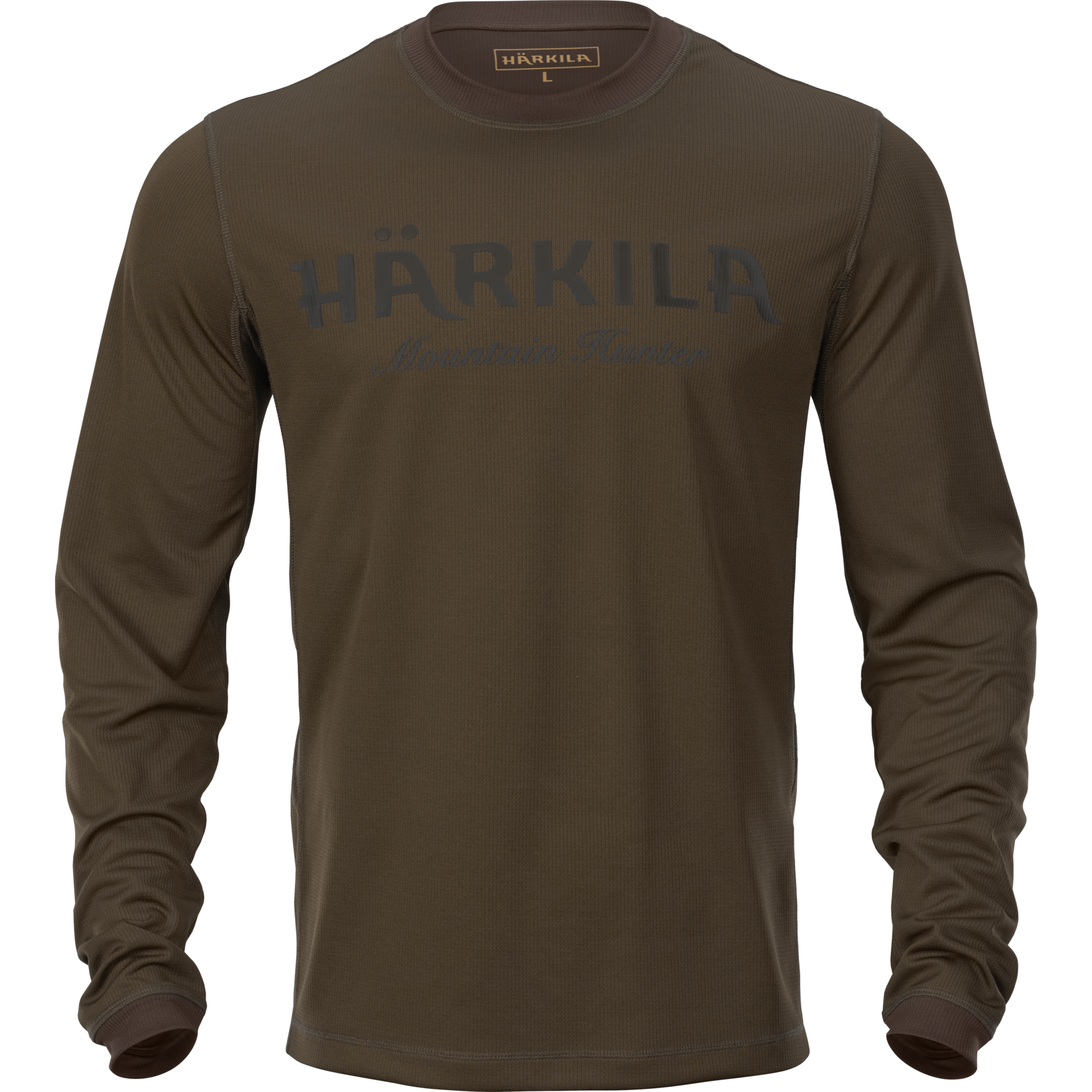 Pánske tričko Härkila Mountain Hunter L/S Hunting Green/Shadow Brown  XL