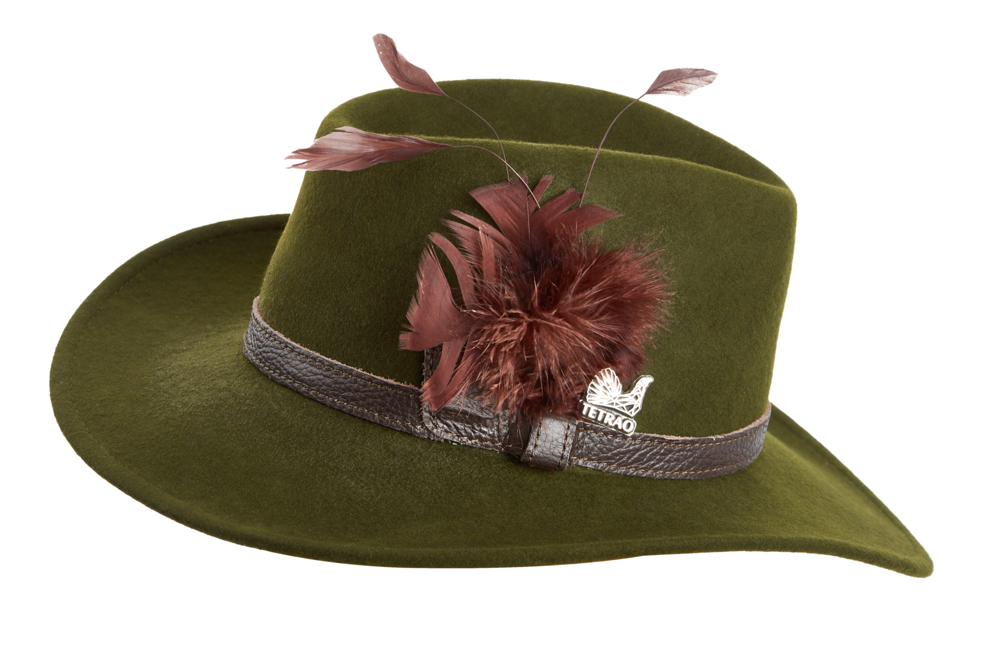 Dámsky poľovnícky klobúk TETRAO - s hnedým remienkom zelený 58  