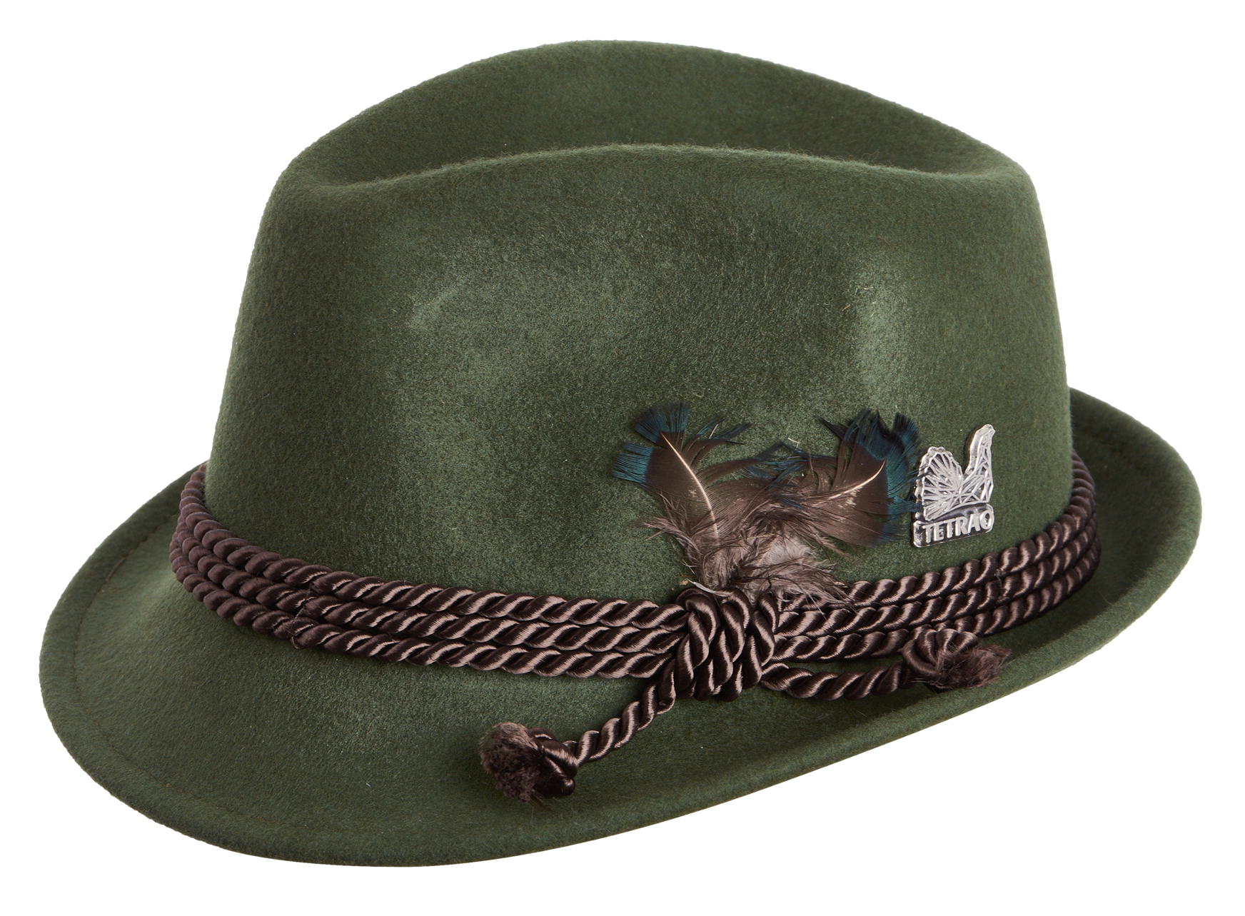 Detský poľovnícky klobúk TETRAO - tri hnedé šnúrky zelený  