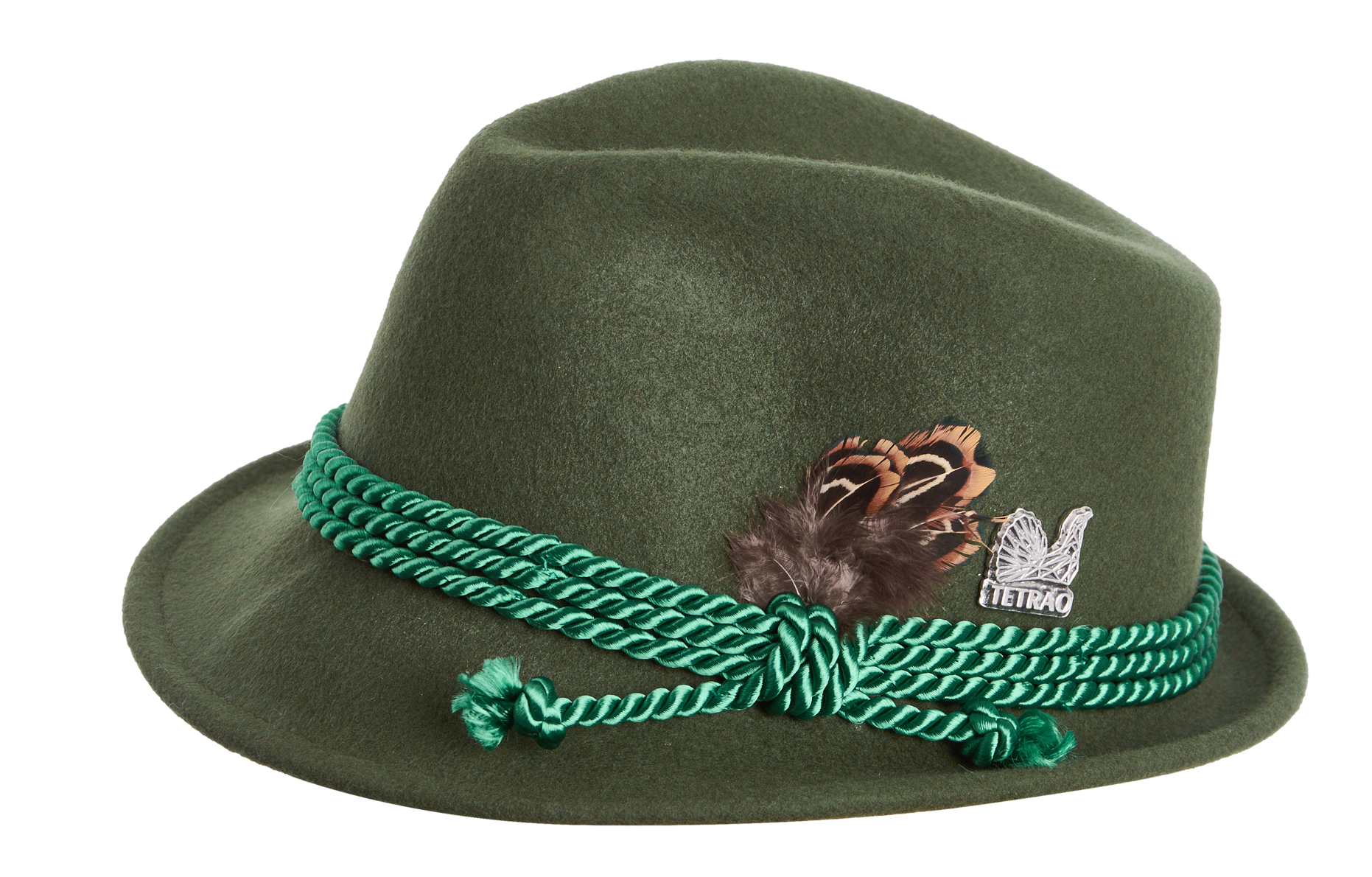 Detský poľovnícky klobúk TETRAO - tri zelené šnúrky zelený  