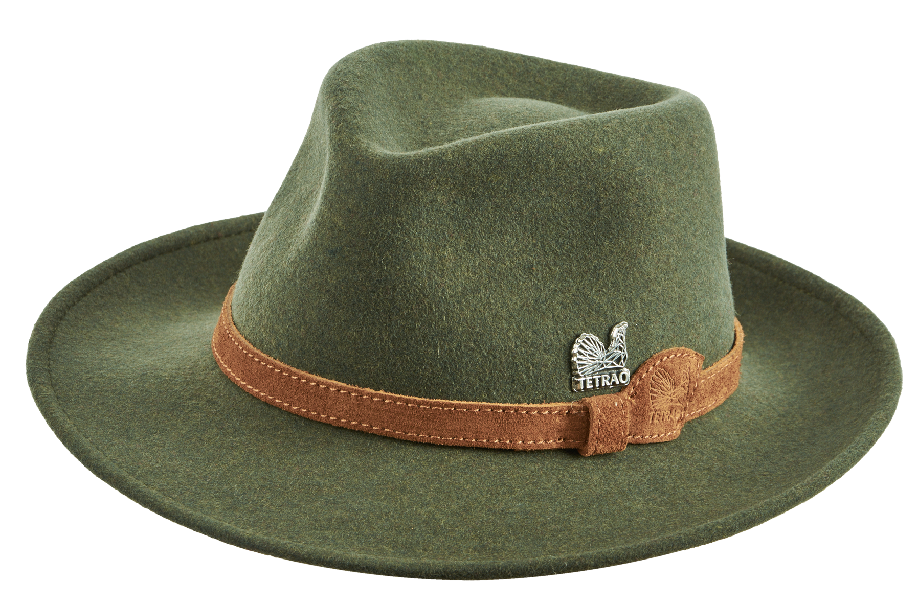 Poľovnícky klobúk TETRAO - s remienkom zo svetlej kože zelený 60  