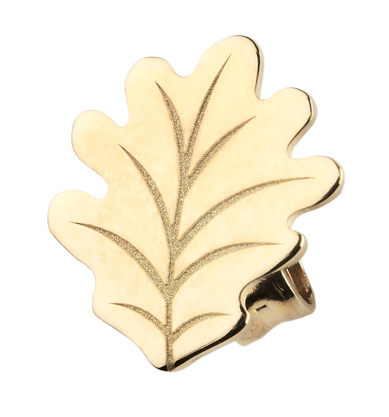 Zlaté náušnice TETRAO dubový list  