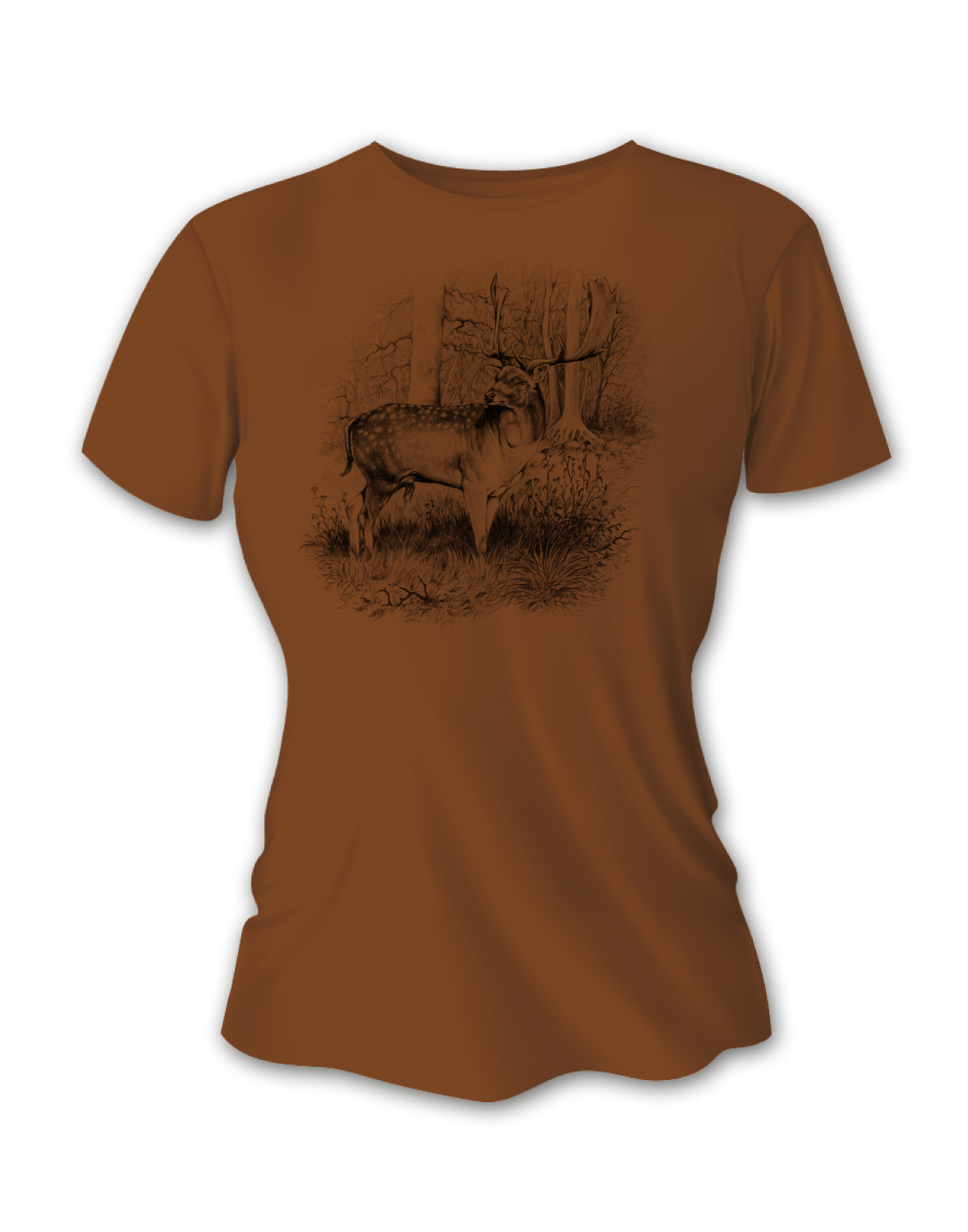 Dámske poľovnícke tričko TETRAO daniel veľký - hnedé  XS