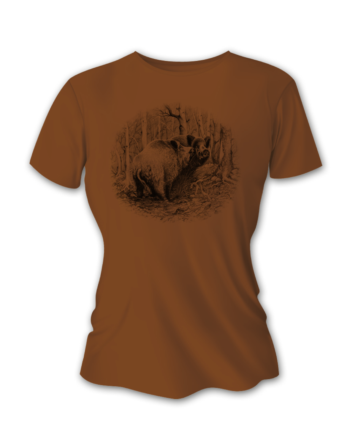 Dámske poľovnícke tričko TETRAO diviak veľký - hnedé  M