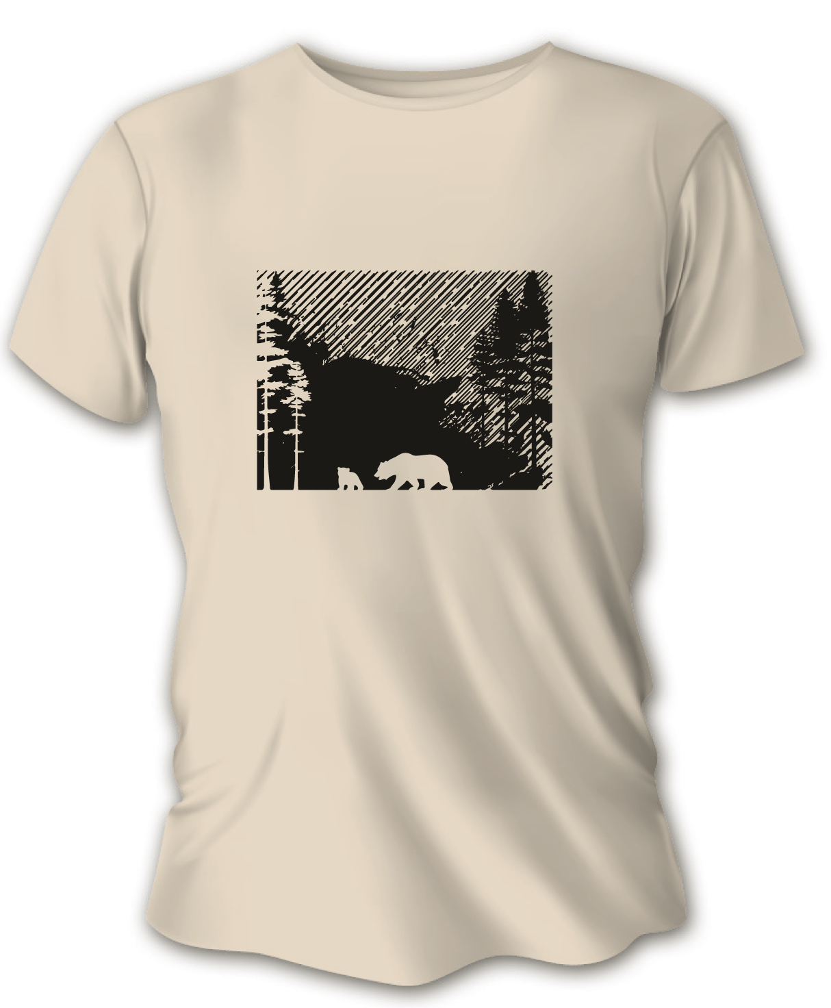 Dámske poľovnícke tričko TETRAO medvede - pieskové  S