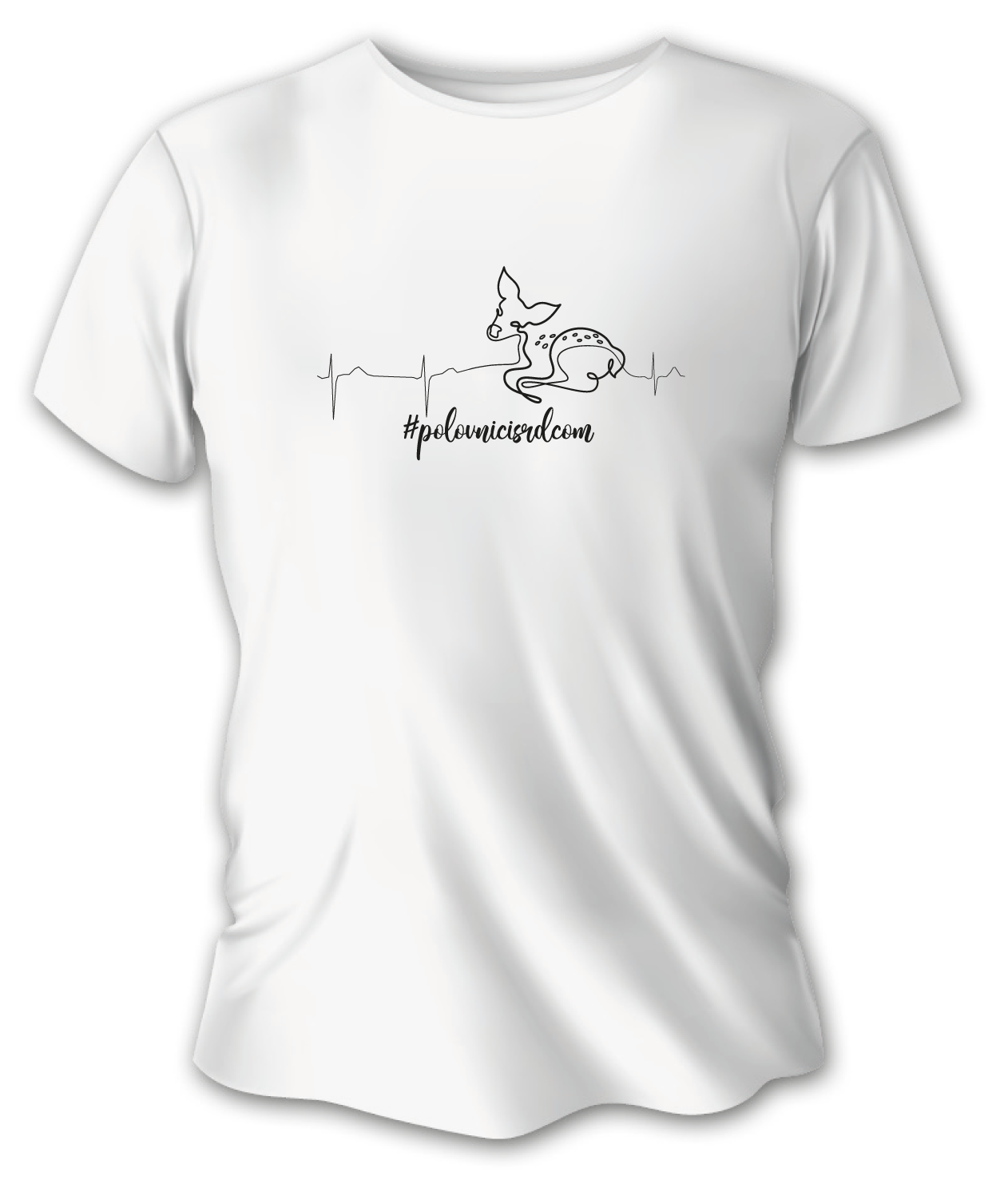 Dámske poľovnícke tričko TETRAO polovnicisrdcom - srna - biele  M