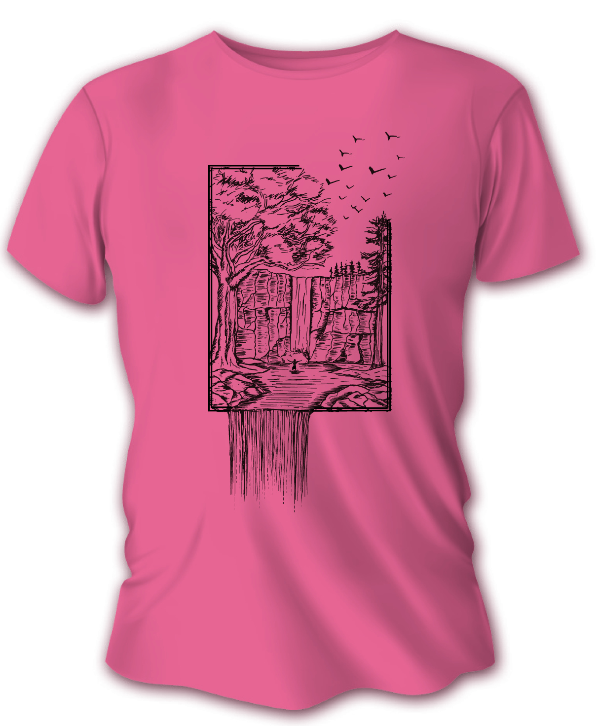 Dámske poľovnícke tričko TETRAO vodopád - ružové   M