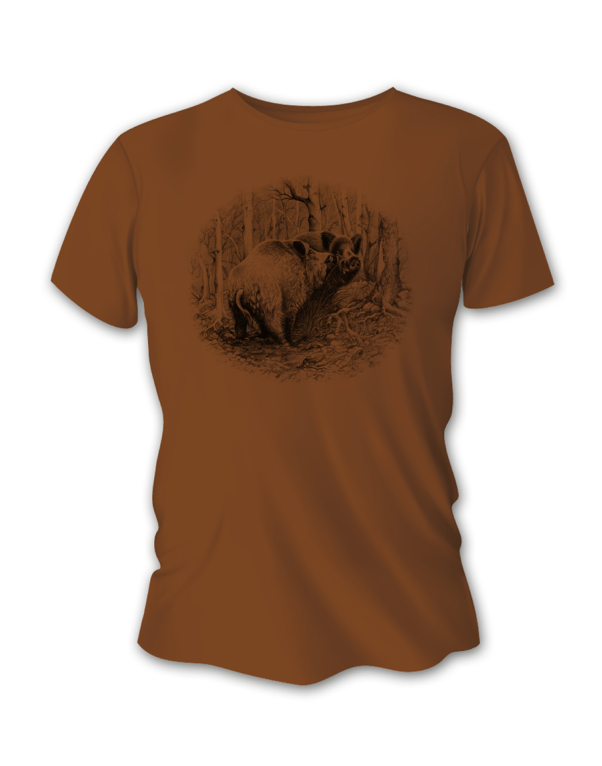 Pánske poľovnícke tričko TETRAO diviak veľký - hnedé  XL