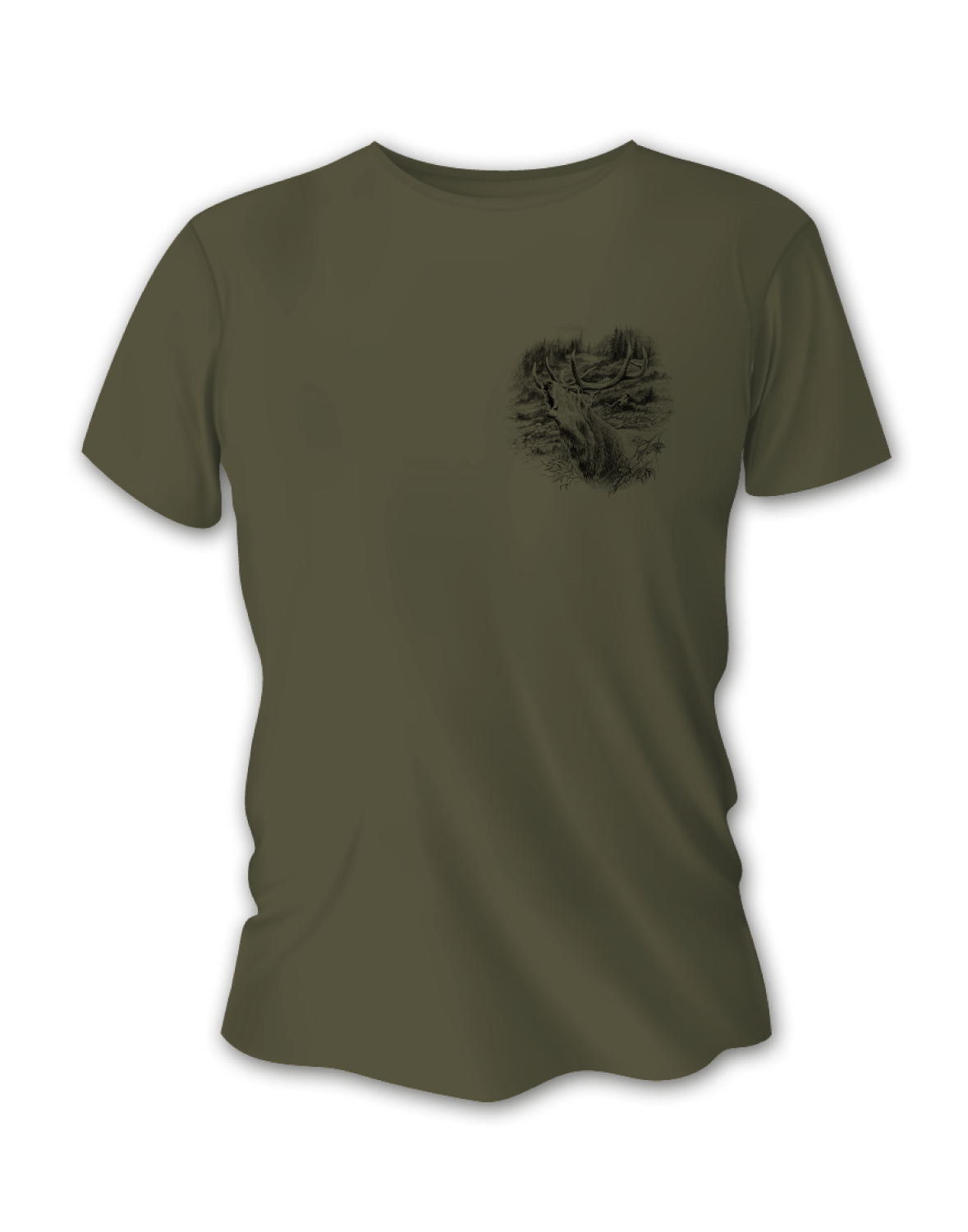 Pánske poľovnícke tričko TETRAO jeleň malý - zelené   XL