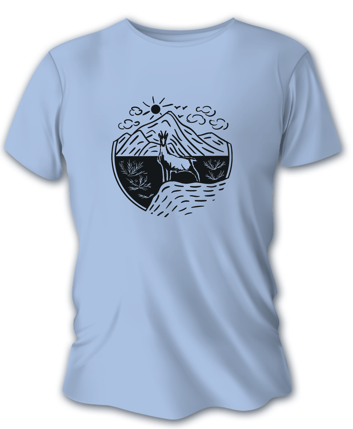 Pánske poľovnícke tričko TETRAO kamzík - modré  L