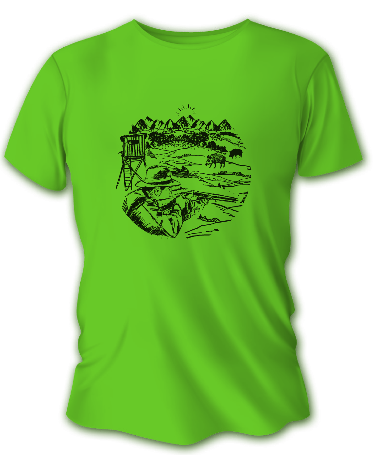 Pánske poľovnícke tričko TETRAO posed - bledozelené   XL