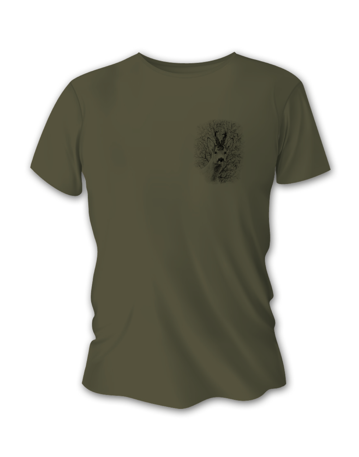 Pánske poľovnícke tričko TETRAO srnec malý - zelené   M