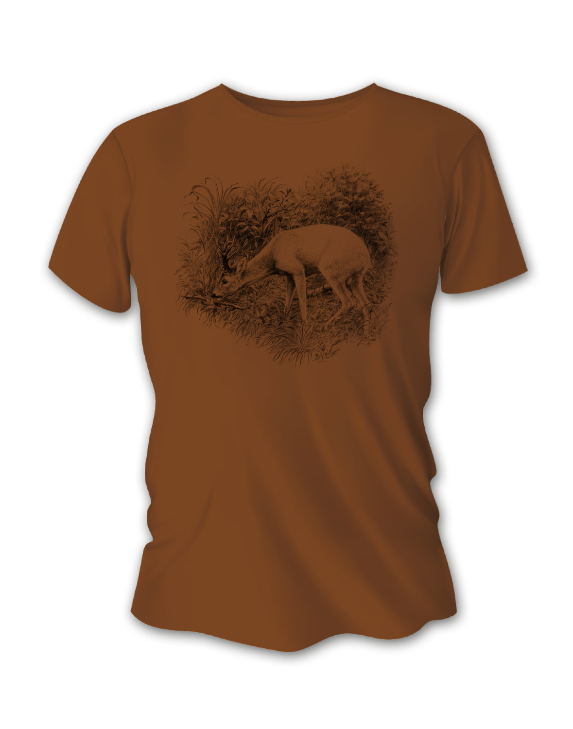 Pánske poľovnícke tričko TETRAO srnec veľký - hnedé  M