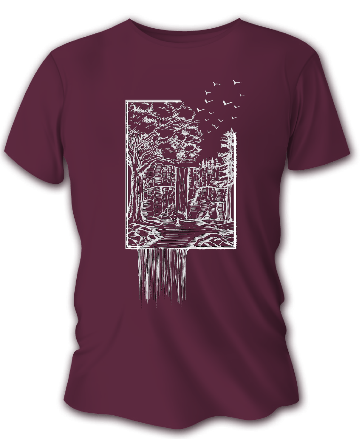Pánske poľovnícke tričko TETRAO vodopád - bordové  2XL