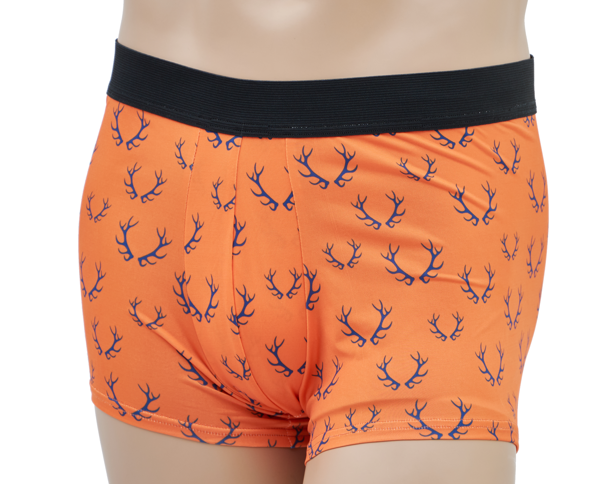 Pánske boxerky TETRAO s poľovníckym motívom - oranžové s parohami XL  