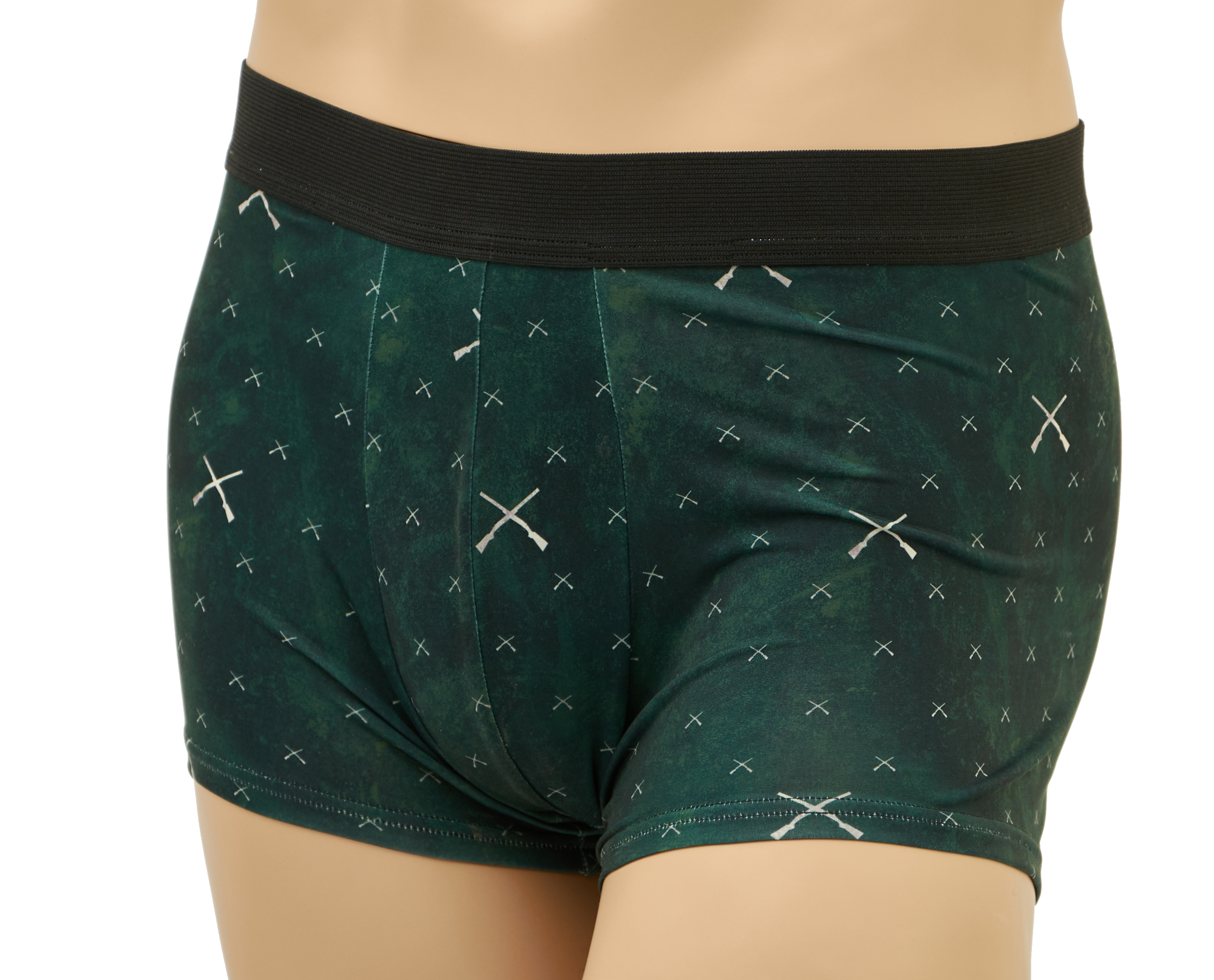 Pánske boxerky TETRAO s poľovníckym motívom - zelené s brokovnicami XL  
