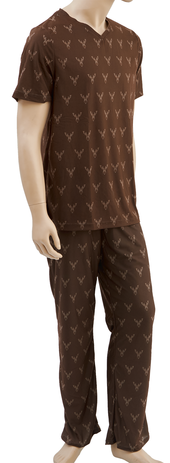 Pánske poľovnícke pyžamo TETRAO s motívom jeleň tmavohnedé  2XL  