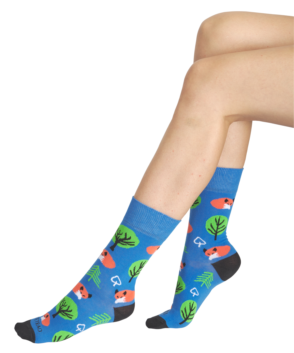 Veselé ponožky TETRAO modrý les 43-46  