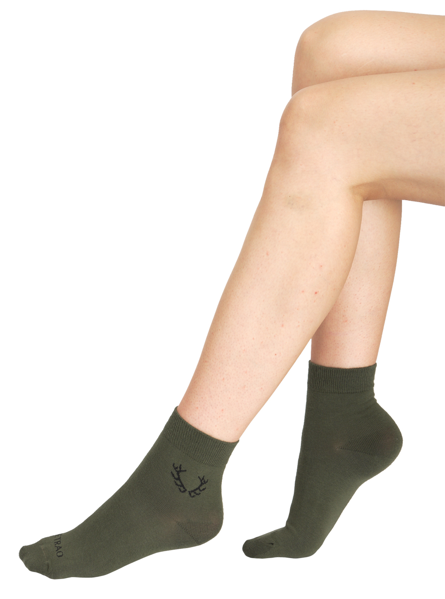 Veselé ponožky TETRAO zelené s parohmi 35-38  