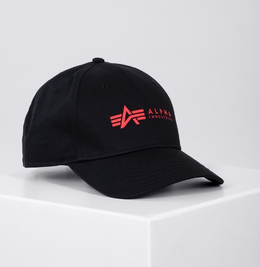 Šiltovka Alpha Cap čierna s červeným logom  