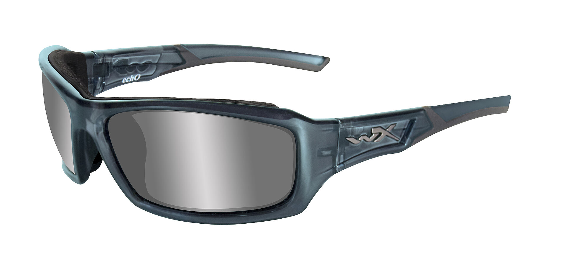 Slnečné okuliare Wiley X Echo šedé strieborné sklá v modrom ráme  
