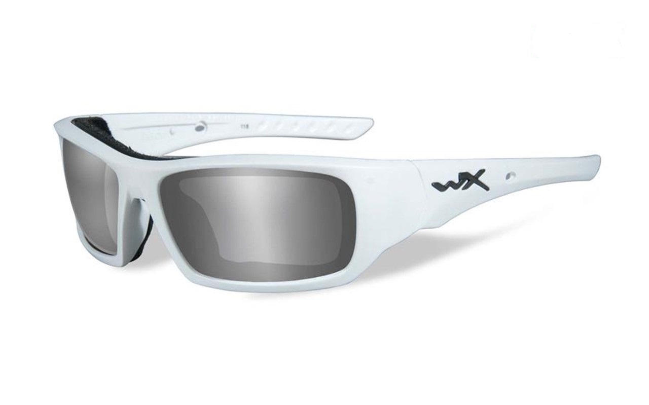 Slnečné okuliare Wiley X  polarizačné šedé sklá v bielom ráme  