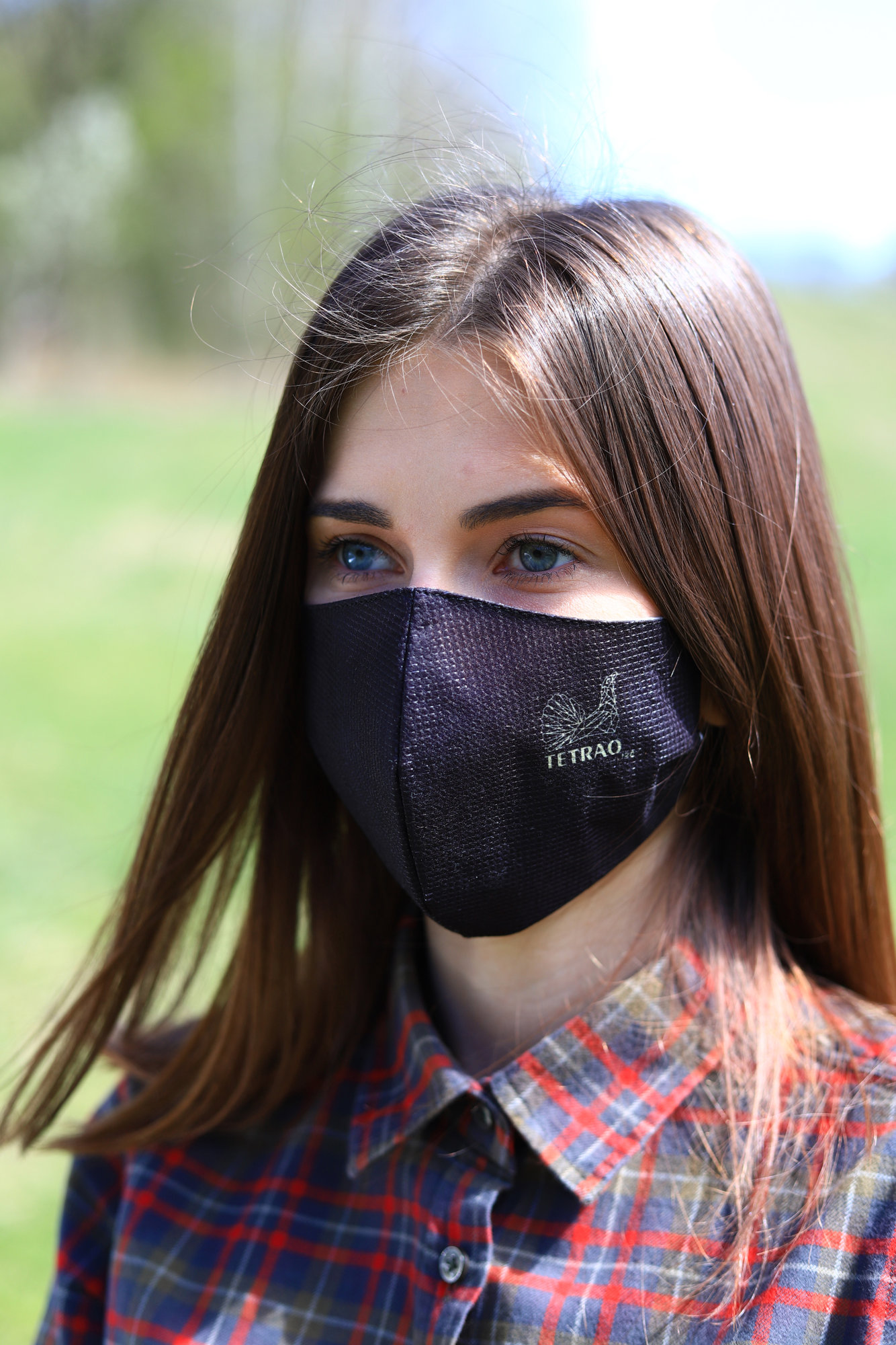 TETRAO bavlnená ochranná maska na tvár - čierne 1 ks   
