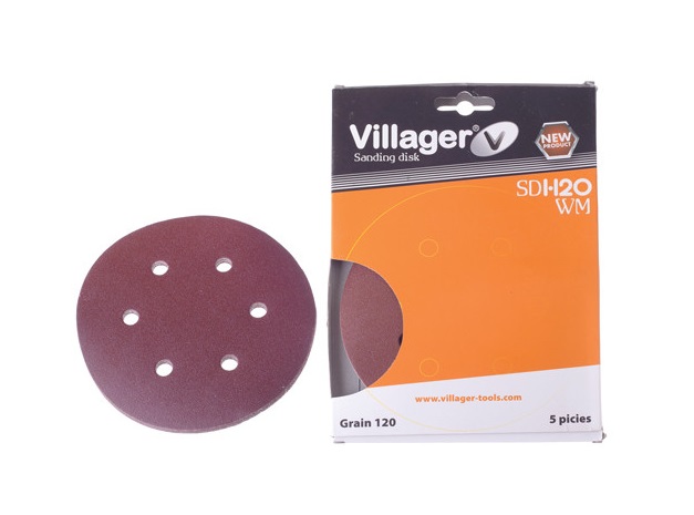Guľatý brúsny papier VILLAGER SD-120WM 6/1 125 mm  