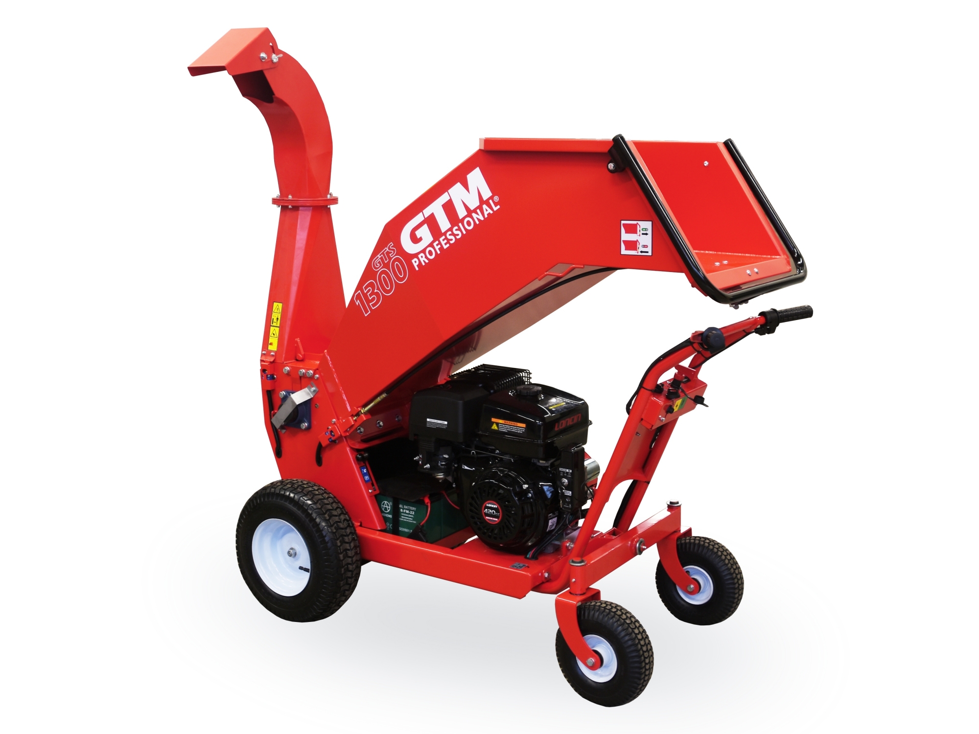 Benzínový štiepkovač GTM Professional GTS1300WDG-E s motorom Loncin (elektroštart)  