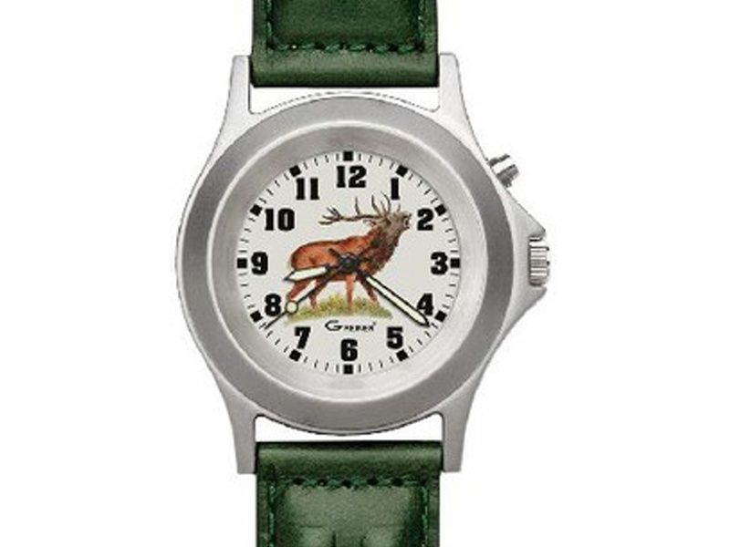 Poľovnícke hodinky Greiner kožený remienok/bez motívu